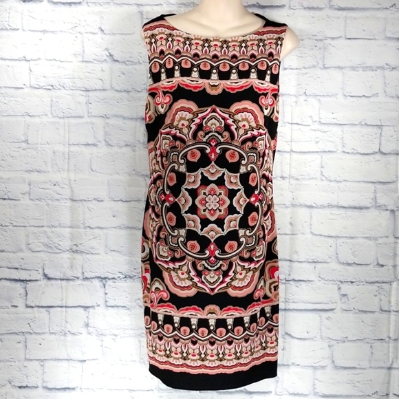 Cache Sleeveless Dress Floral Design Sz L - Picture 1 of 5